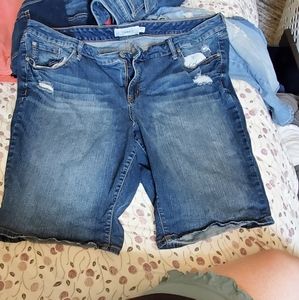 Medium wash bermuda jean short